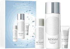 Sensai Silky Purifying Peeling Powder Set = Silk Peeling Powder 40 g + Cleansing Oil 30 ml + Silky Purifying Cleansing Cream 8 ml