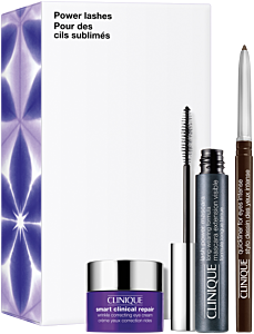 Clinique Power Lashes Set = Lash Power Mascara Black 6 ml + Smart Cl.R.Wrinkle Corr. Eye Cream 5 ml + Quickliner for Eyes Intense Chocolate 0.14 g